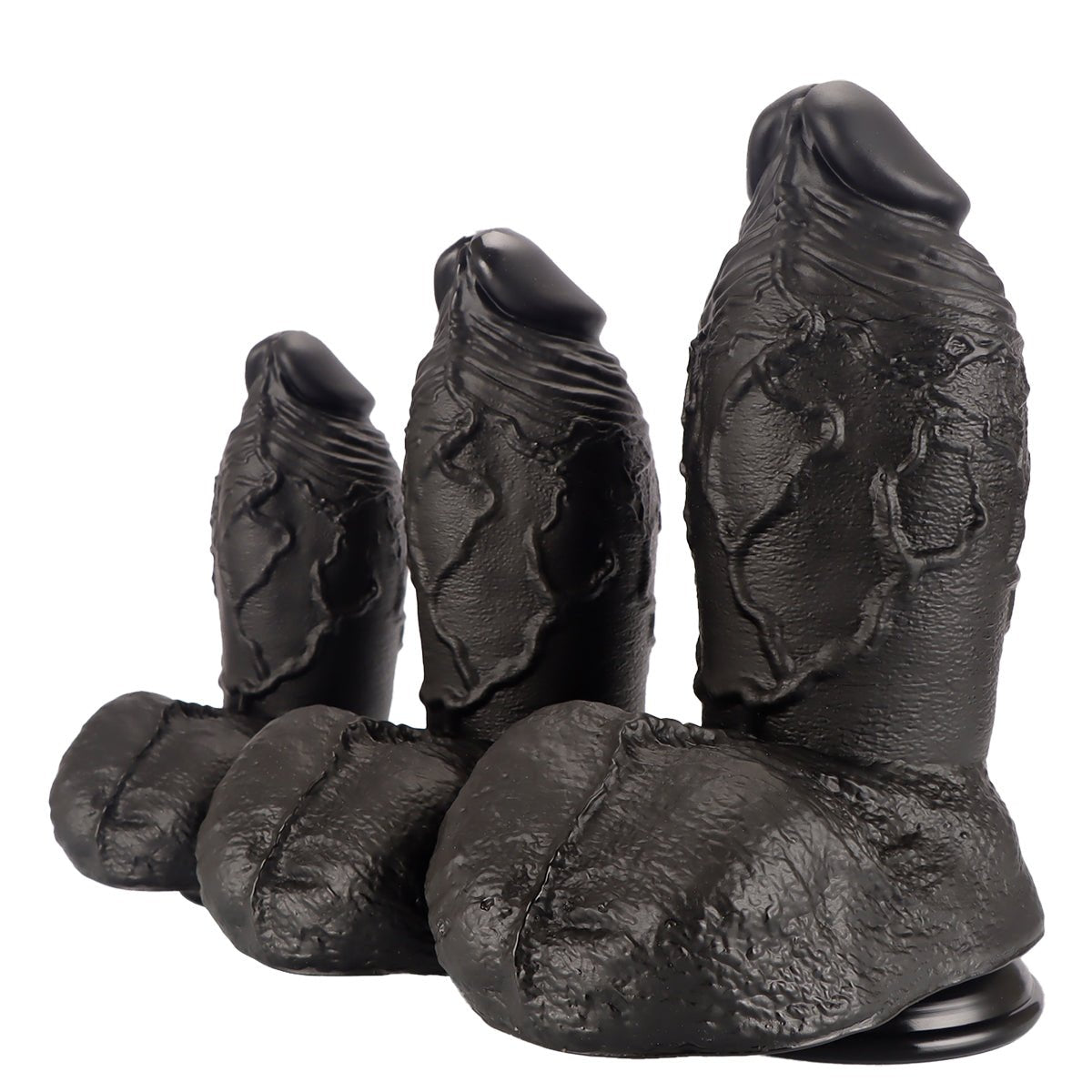 MAPARON ディルド アナルプラグ 凹凸あり 吸盤仕様 液体シリコン ブラック - TaRiss's