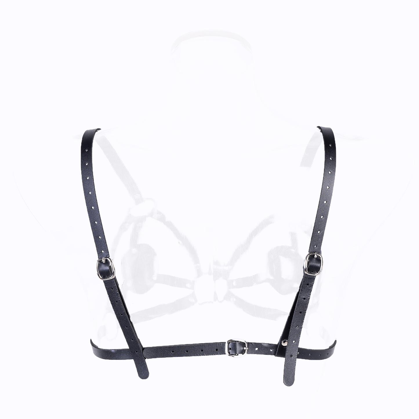 MAPARON 胸ストラップ ボンテージ束縛 拘束具 レザー ハーネス SM 調節可能 PU ブラック - TaRiss's