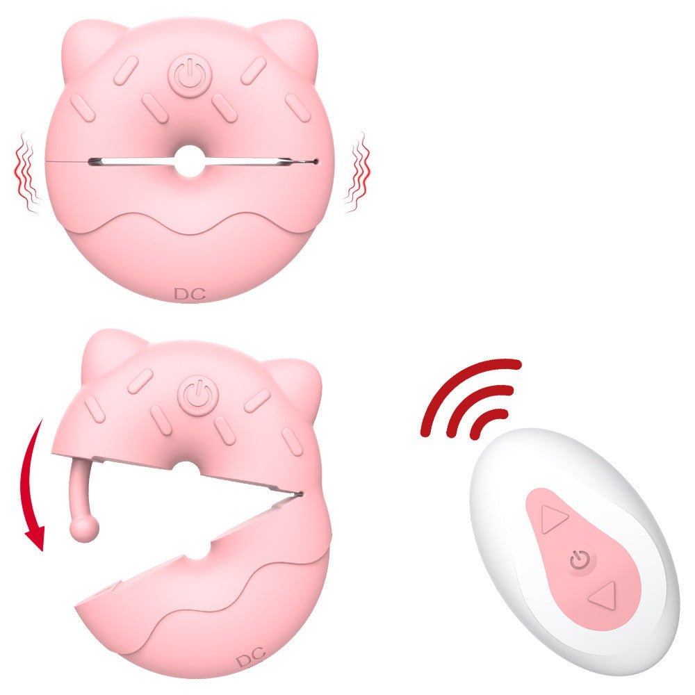 MinYn ドーナツ バイブ 女性向け 乳首攻め リモコン付き アダルトグッズ 外出装着型 10種類の振動モード 挟む 遠隔操作 シリコン - TaRiss's
