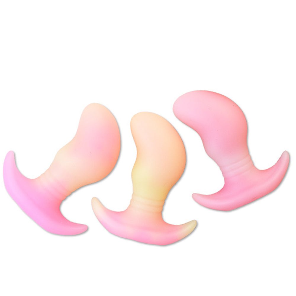 TaRiss's まめ形2代目 アナルプラグ アンカー形台座 外出用 シリコン ピンク イエロー - TaRiss's