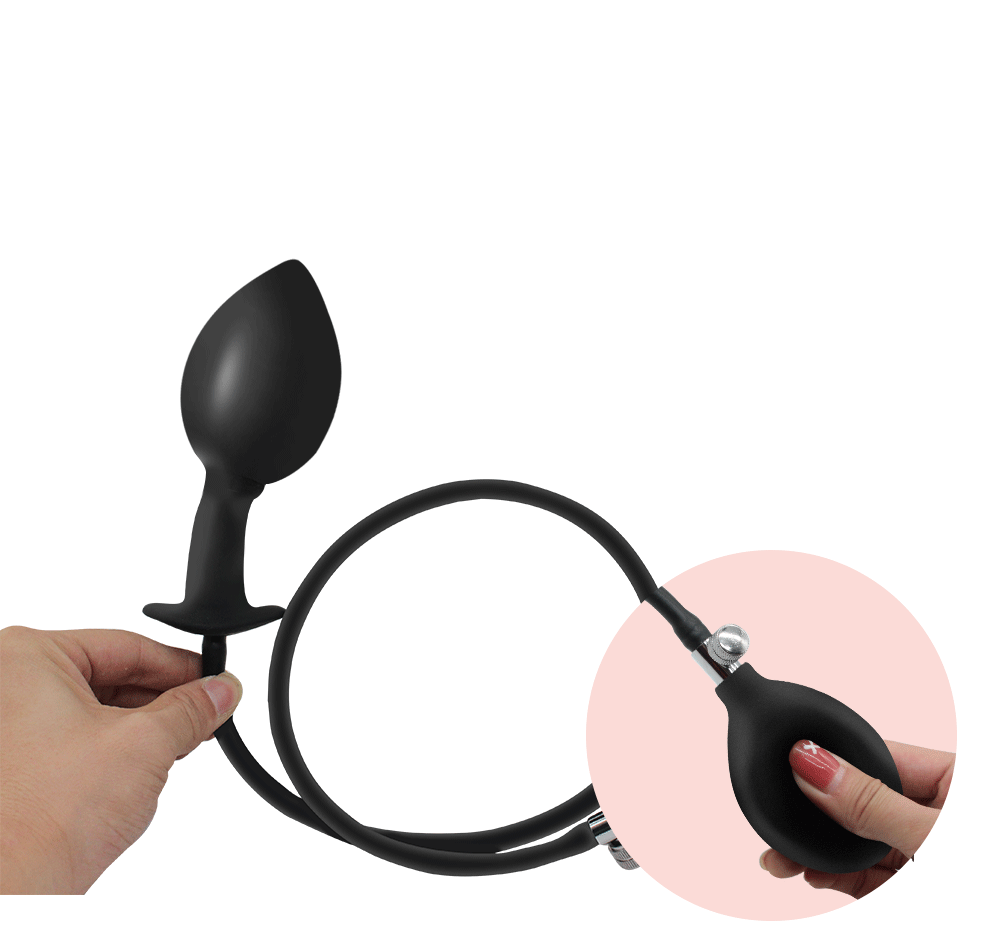 TaRiss's インフレート式アナルプラグ 空気注入式 手動 吸盤付き 液体シリコン