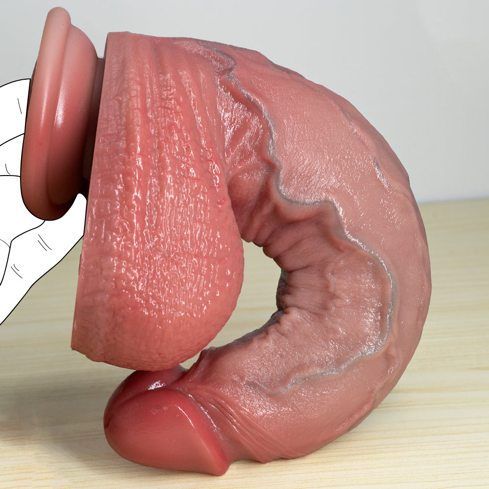 MAPARON ディルド 二層構造 液体シリコン 吸盤付き 6X25cm MAPARON