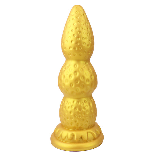 MinYn イチゴ アナルプラグ 凹凸あり 吸盤付き 液体シリコン