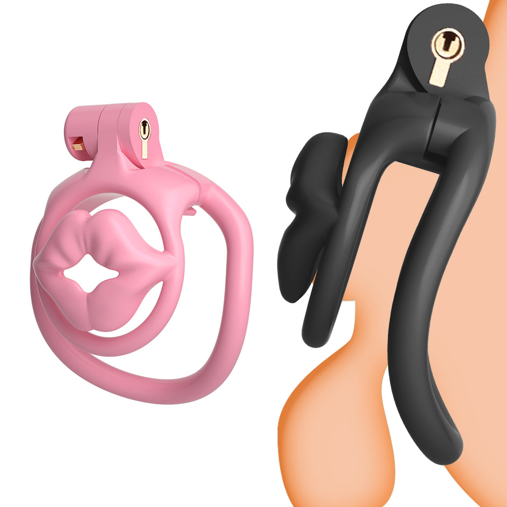 MinYn リップ 貞操具 長時間装着可能 樹脂製品 鍵付き 男性用 SM 外出用可