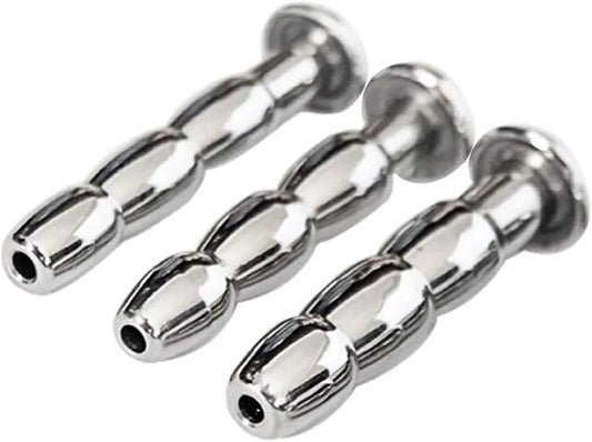 MAPARON 3点セット 通貫尿道プラグ 尿道責め 尿道拡張 3ビーズ形 金属 8·9·10mm 上級者向け - TaRiss's