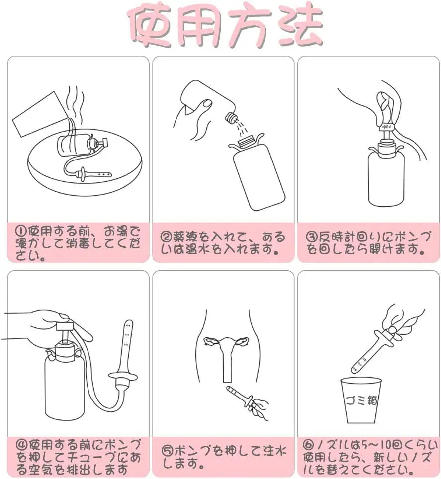 MinYn 7点セット 洗浄器 五つのノズル 12穴 PVC製 500ml - TaRiss's
