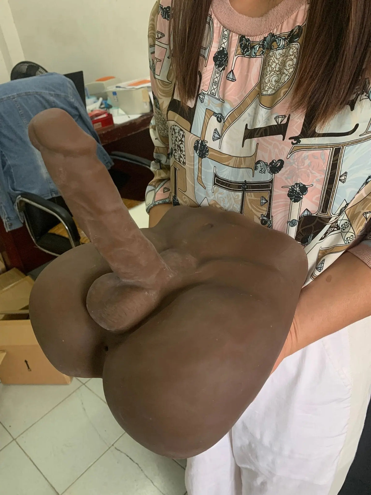 TaRiss's ディルド尻 オナホ尻 ディルド 曲げ可能 非貫通 男女兼用 TPE ブラウン - TaRiss's