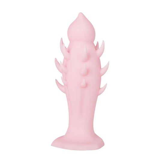 TaRiss's ドラコンちゃん アナルプラグ アナル開発 逆刺付き 台座あり シリコン 桜色 4cmx13.5cm - TaRiss's