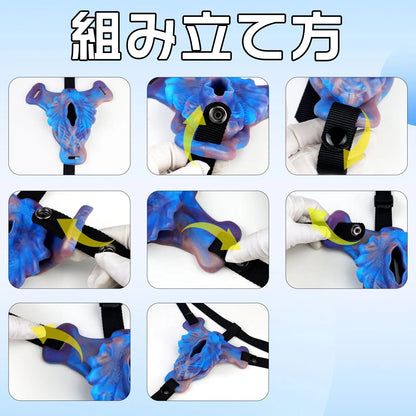TaRiss's 女性用オナホ 貫通式 ディルドと組み合わせて使用可能 固定用ベルト付き 調整可能 シリコン 女性用 レスビアン向け - TaRiss's