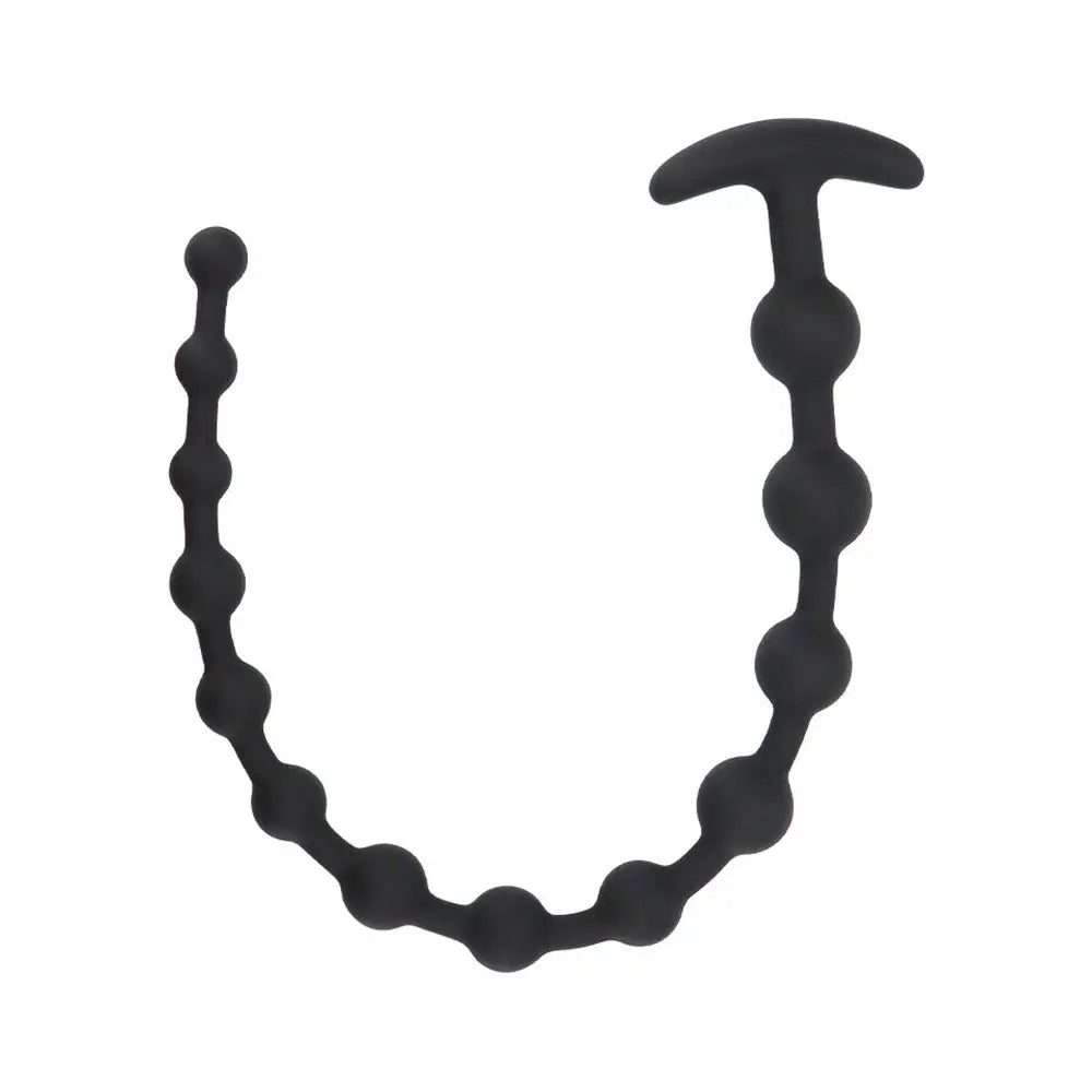 TaRiss'sアナルビーズ アナルプラグ 13連ビーズ 玉形 アンカー形台座 シリコン ブラック 30mmx500mm - TaRiss's