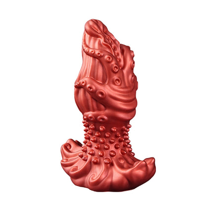 MAPARON アナルプラグ 突起あり 凹凸あり アンカー台座 液体シリコン 四つのサイズ レッド - TaRiss's