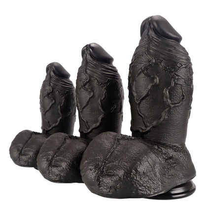 MAPARON ディルド アナルプラグ 凹凸あり 吸盤仕様 液体シリコン ブラック - TaRiss's