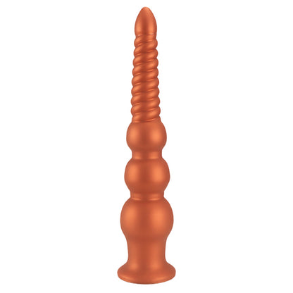 MAPARON アナルプラグ アナル開発 3ビーズ 凹凸あり 吸盤付き 液体シリコン ゴールド - TaRiss's