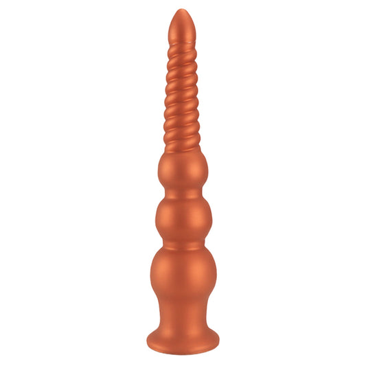 MAPARON アナルプラグ アナル開発 3ビーズ 凹凸あり 吸盤付き 液体シリコン ゴールド - TaRiss's