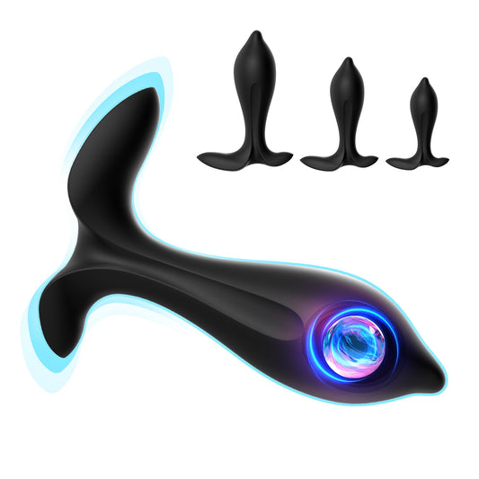 MAPARON アナルプラグ 3本セット アナル開発 ボール内蔵 男女兼用 初心者向け 液体シリコン ブラック - TaRiss's