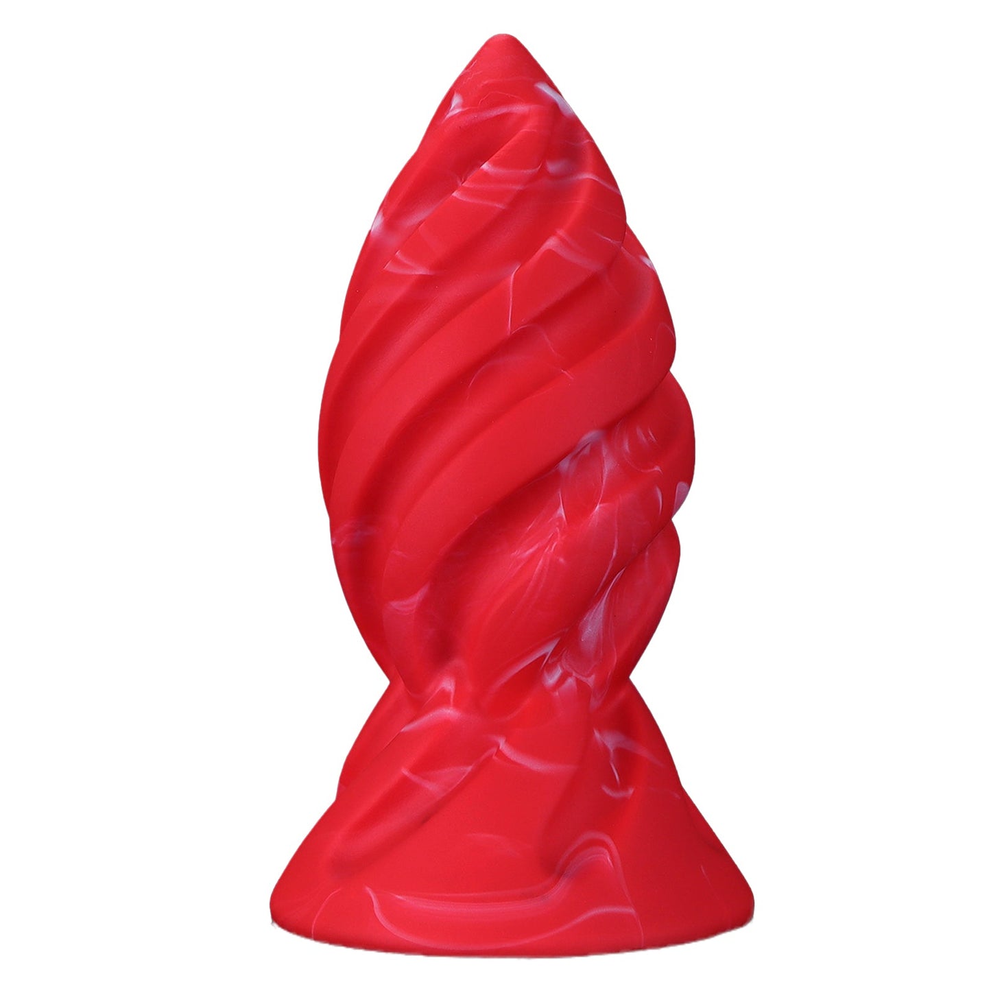 MAPARON ドリルビット 螺旋形 アナルプラグ 液体シリコン 吸盤付き レッド 四つのサイズ - TaRiss's