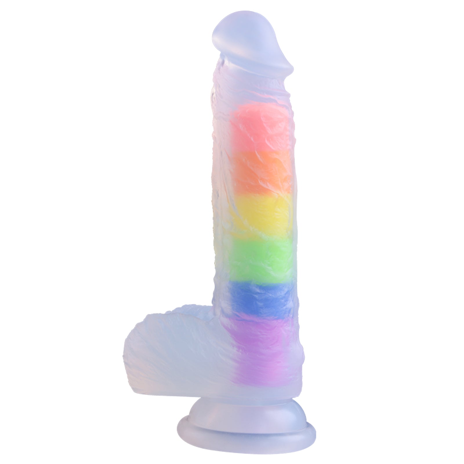 MAPARON ゼリー アナルプラグ ディルド 吸盤付き 凹凸あり 液体シリコン レインボーカラー 3.5cmx19.5cm - TaRiss's