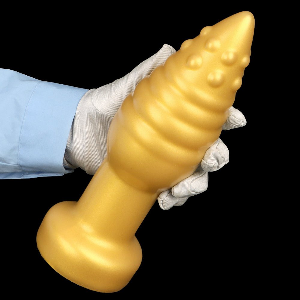 MAPARON アナルプラグ 凹凸あり 液体シリコン 吸盤付き ゴールド 三つのサイズ - TaRiss's