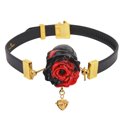 MAPARON 口枷 4種類 骨型・バラ・ハイビスカス・爪 PUベルト 調節可能 BDSM 役割プレイ 赤色・オレンジ色 ギフトボックス付き 拘束具 - TaRiss's