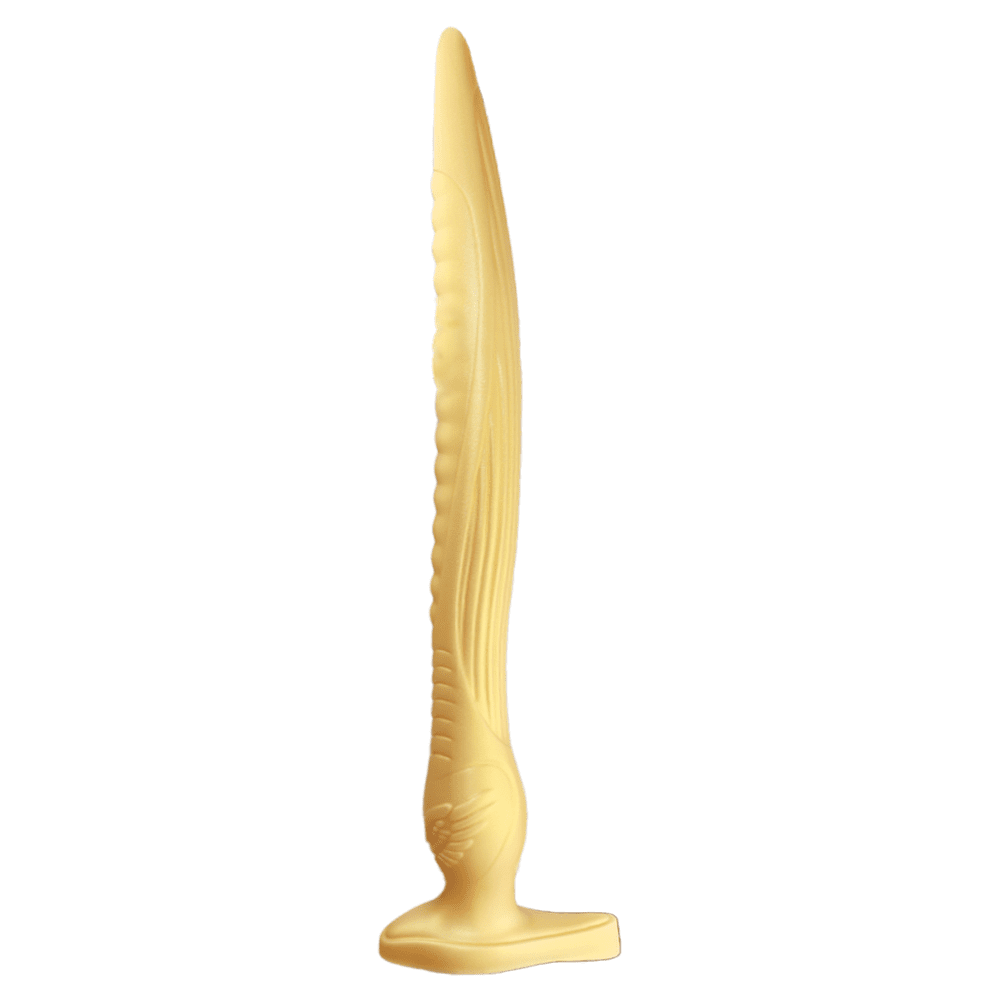 MAPARON 長い アナルプラグ ゴールド色 吸盤付き 三つのサイズ 液体シリコン - TaRiss's