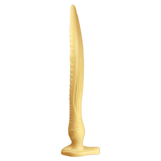 MAPARON 長い アナルプラグ ゴールド色 吸盤付き 三つのサイズ 液体シリコン - TaRiss's