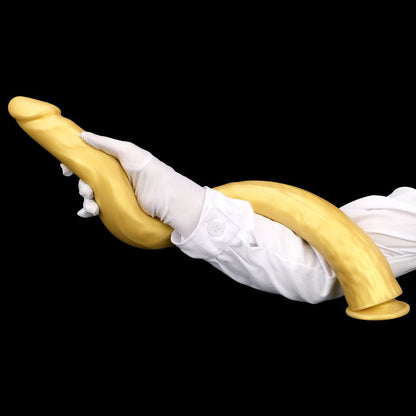 MAPARON アナルプラグ ディルド 超長いアナルプラグ 吸盤付き 液体シリコン ゴールド - TaRiss's