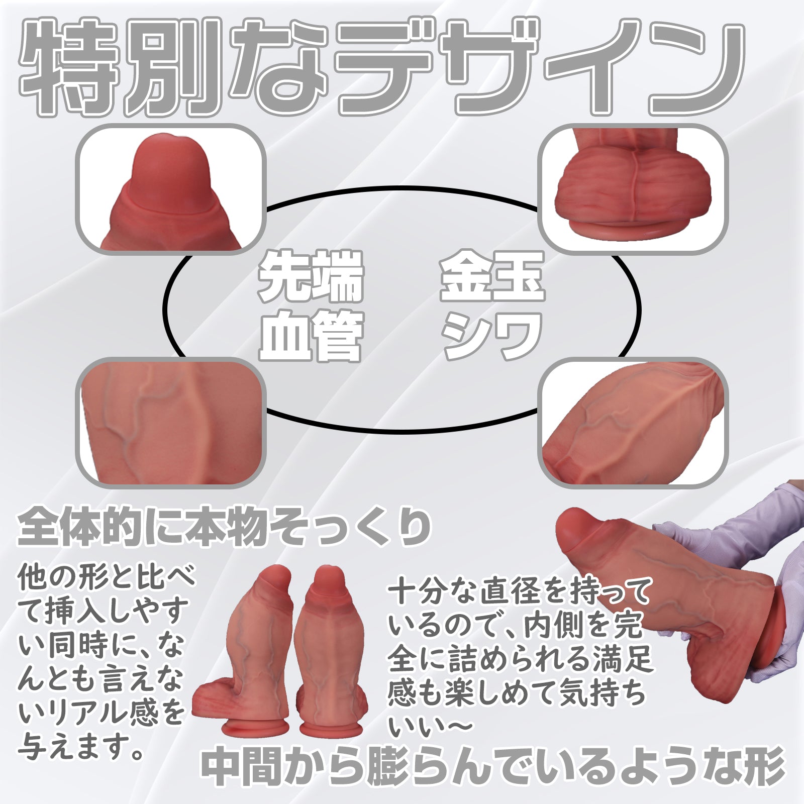 MAPARON ダビデ ディルド アナルプラグ アナル開発 凹凸あり 吸盤付き 液体シリコン - TaRiss's