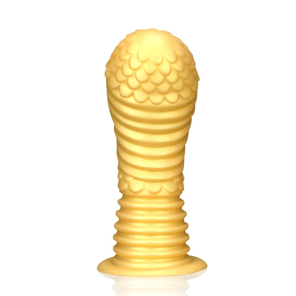 MAPARON コブラ アナルプラグ ネジ山形 イボあり 吸盤付き ローズゴールド シリコン - TaRiss's