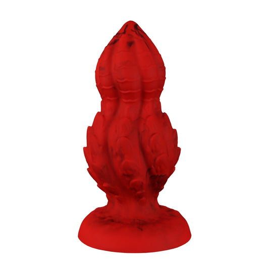 MAPARON アナルプラグ アナル開発 凹凸付き 瓢箪形 吸盤付き レッド 液体シリコン 全四サイズ - TaRiss's