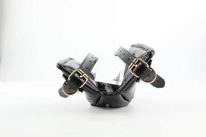 MAPARON ひざサポーター SM拘束具 PU 調整可能 ブラック - TaRiss's