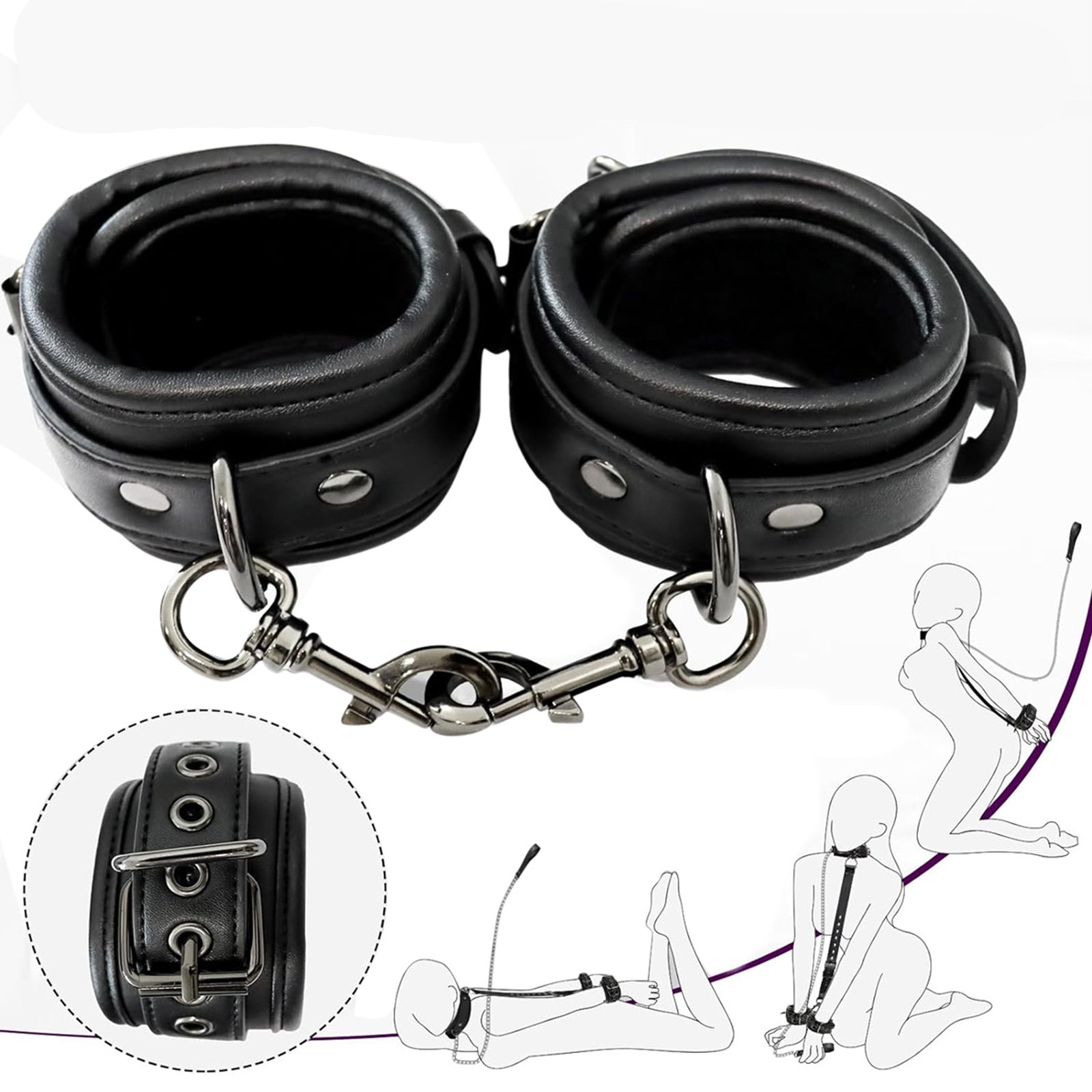 MAPARON SM拘束具 SMセット 後手拘束 拘束具 手枷 手錠 首輪 調節可能 コスプレー - TaRiss's