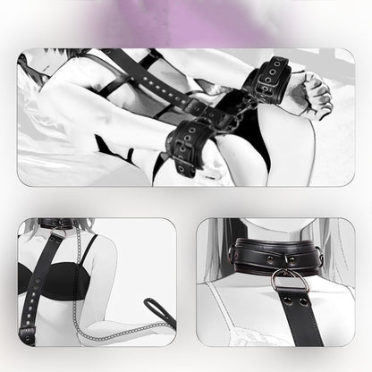 MAPARON SM拘束具 SMセット 後手拘束 拘束具 手枷 手錠 首輪 調節可能 コスプレー - TaRiss's