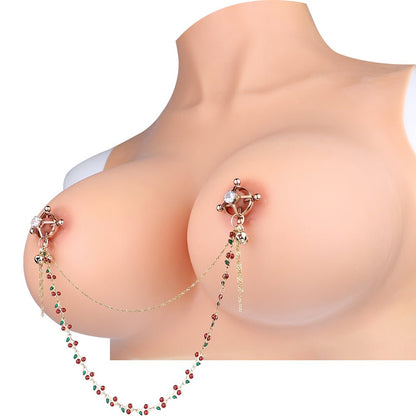 MinYn サクランボ ネジ式 ニップルクリップ ステンレス チェーン連結付き - TaRiss's