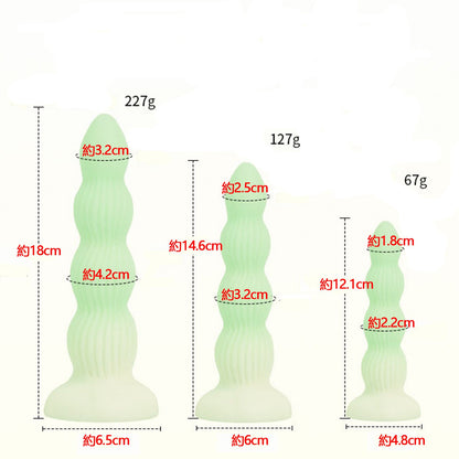 MinYn 4連結ビーズ アナルプラグ 液体シリコン 吸盤付き 初心者向け - TaRiss's