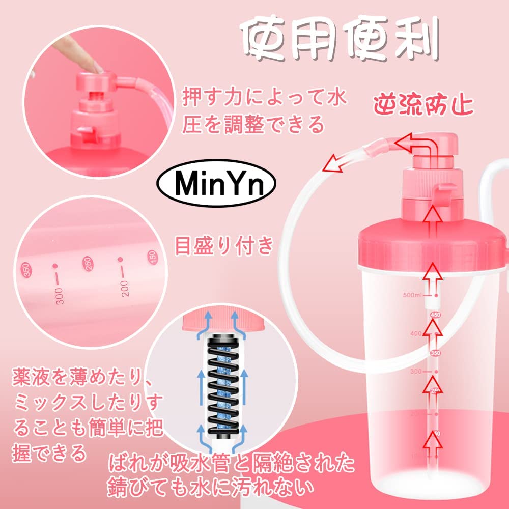 MinYn 7点セット 洗浄器 五つのノズル 12穴 PVC製 500ml - TaRiss's