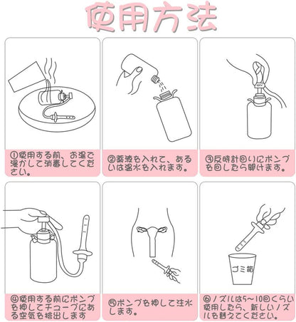 MinYn 7点セット 洗浄器 五つのノズル 12穴 PVC製 500ml - TaRiss's