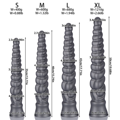 MinYn アナルプラグ 凹凸あり 吸盤付き 液体シリコン グレー - TaRiss's
