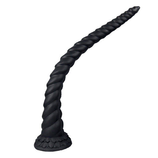 MinYn 牛の角 螺旋模様 アナルプラグ アナル拡張 アナル開発 凹凸あり 吸盤付き 液体シリコン - TaRiss's