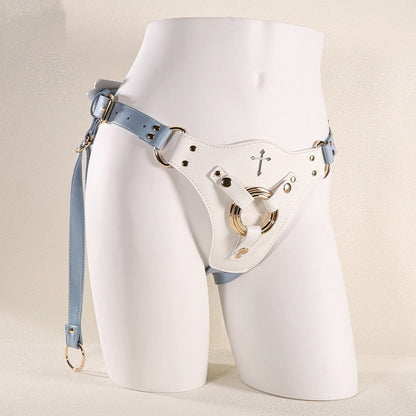 MinYn アナルプラグ固定用パンツ 三つのリング付き PU 女性向け - TaRiss's