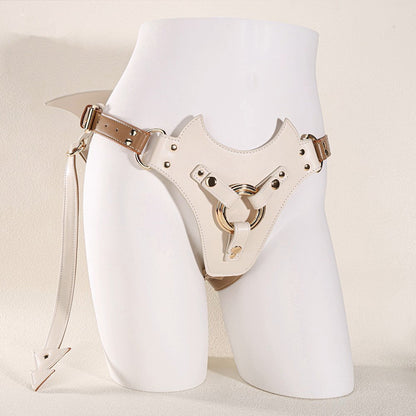 MinYn アナルプラグ固定用パンツ 三つのリング付き PU 女性向け - TaRiss's