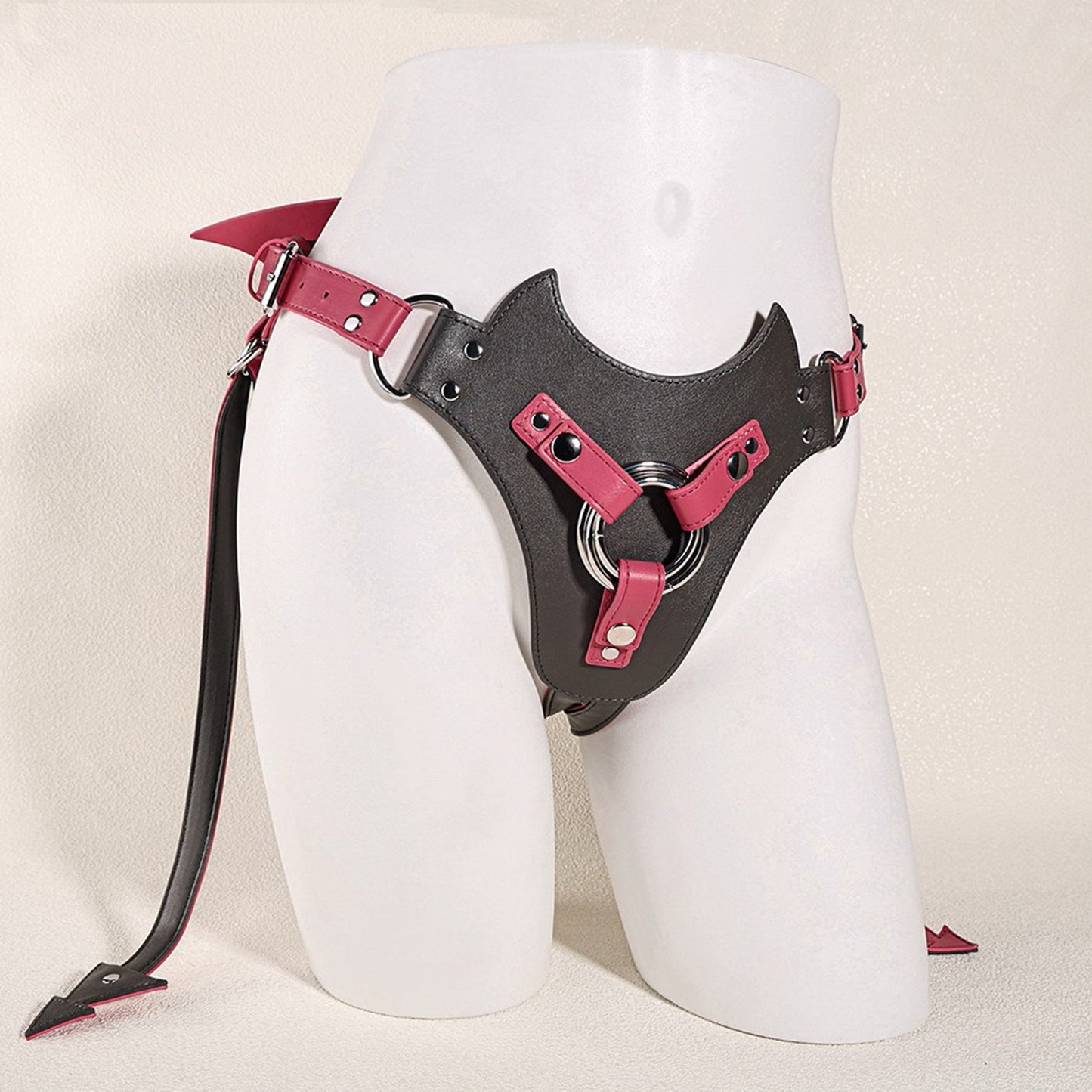 MinYn アナルプラグ固定用パンツ 三つのリング付き PU 女性向け - TaRiss's