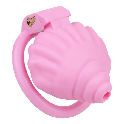 MinYn シェル 貞操具 長時間装着可能 樹脂製品 鍵付き 男性用 SM ベルト付き 外出用可 ピンク色 - TaRiss's