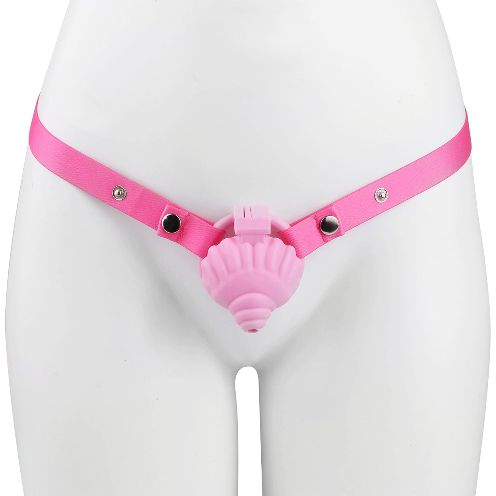 MinYn シェル 貞操具 長時間装着可能 樹脂製品 鍵付き 男性用 SM ベルト付き 外出用可 ピンク色 - TaRiss's