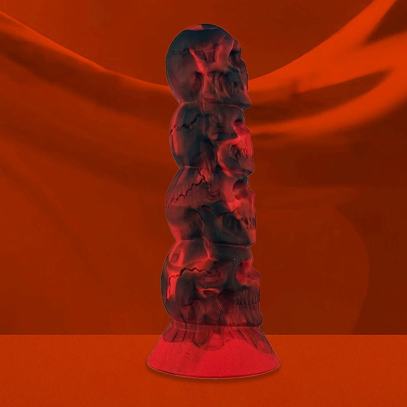 NIGHTLOOM アナルプラグ 10種類振動モード 吸盤付き 悪魔の頭 凹凸あり アナル開発 ディルド 液体シリコン - TaRiss's