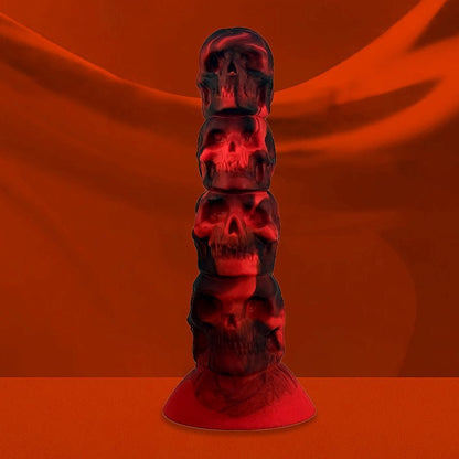 NIGHTLOOM アナルプラグ 10種類振動モード 吸盤付き 悪魔の頭 凹凸あり アナル開発 ディルド 液体シリコン - TaRiss's