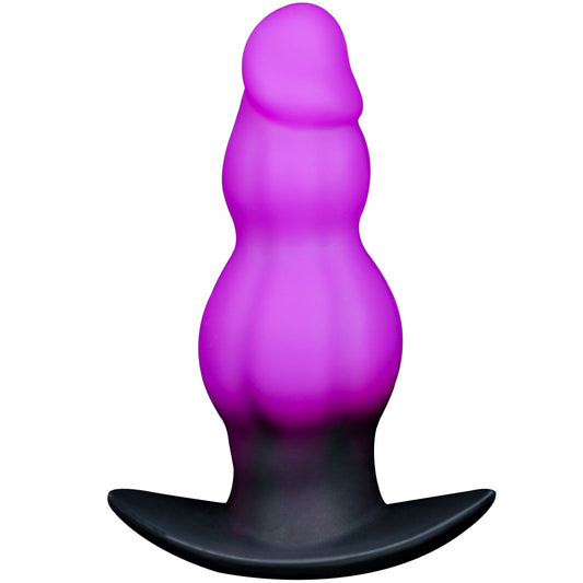 NIGHTLOOM アナルプラグ 10種類振動モード 凹凸あり アナル開発 アンカー形台座 ディルド 液体シリコン - TaRiss's