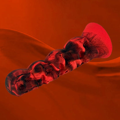 NIGHTLOOM アナルプラグ 10種類振動モード 吸盤付き 悪魔の頭 凹凸あり アナル開発 ディルド 液体シリコン - TaRiss's