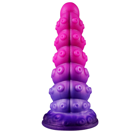NIGHTLOOM アナルプラグ 凹凸あり 触手 吸盤付き タコ 混色仕様 液体シリコン - TaRiss's