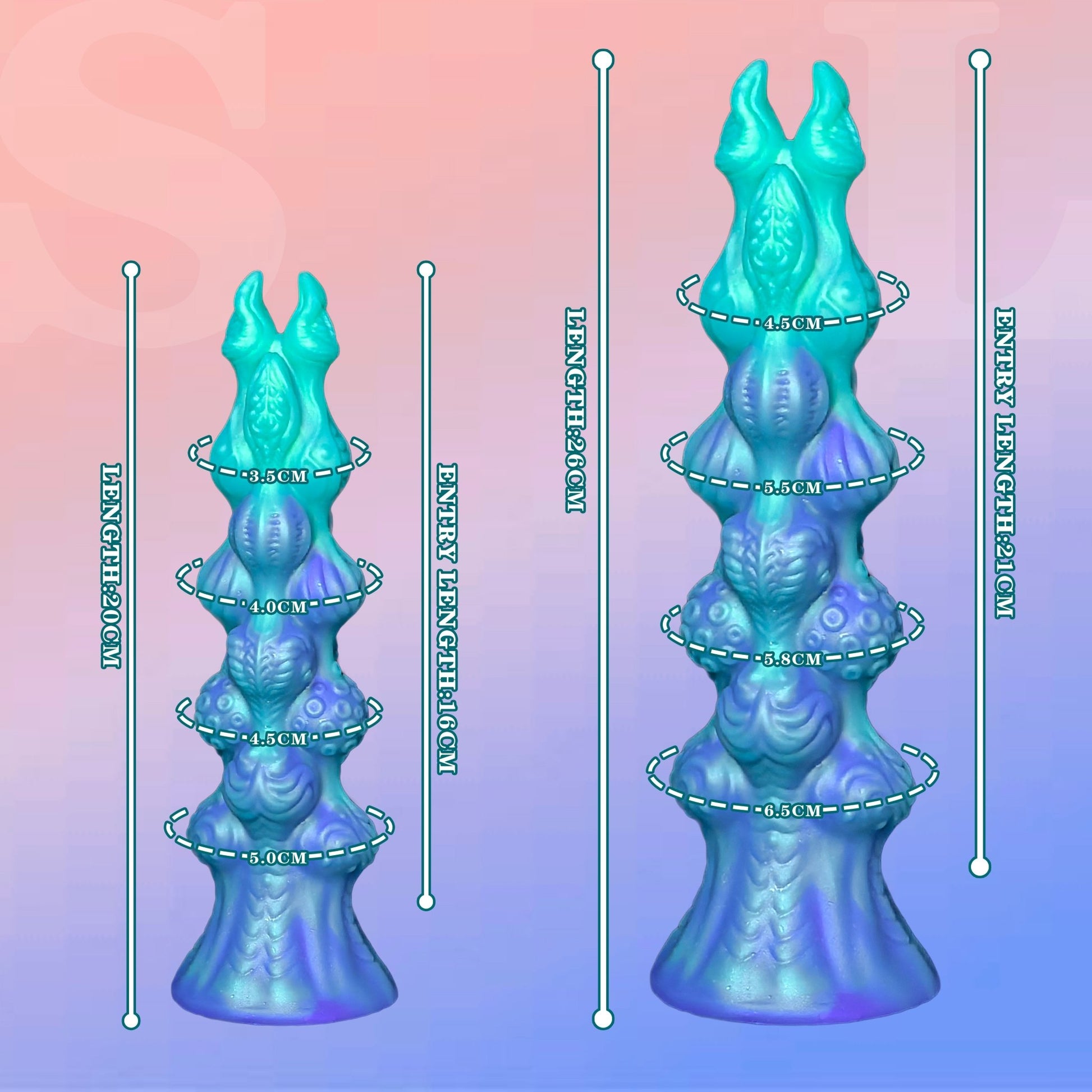 NIGHTLOOM アナルプラグ 突起あり モンスター 中央突出 液体シリコン 吸盤付き - TaRiss's