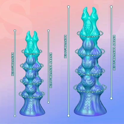 NIGHTLOOM アナルプラグ 突起あり モンスター 中央突出 液体シリコン 吸盤付き - TaRiss's